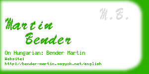 martin bender business card